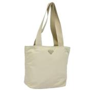 Prada Vintage Pre-owned Nylon totevskor Beige, Dam