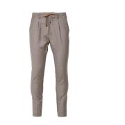 Cruna Elegant Tapered Wool Trousers Beige, Herr