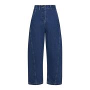 Studio Nicholson Indigo Blue Denim Wide Leg Jeans Blue, Dam