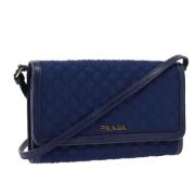 Prada Vintage Pre-owned Nylon plnbcker Blue, Dam