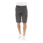 Baldinini Cargo Bermuda Shorts - Icke-jämnt Tyg Black, Herr