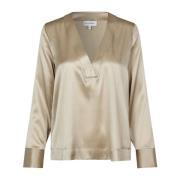 Dea Kudibal Stretch Silk Blouse - Beach Beige, Dam