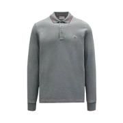 Moncler Långärmad Polo i Tidlös Design Gray, Herr