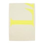 Lanvin Neon Yellow Logo Wool Scarf Beige, Dam