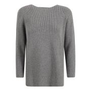 Fabiana Filippi Merino Wool Boatneck Sweater Gray, Dam