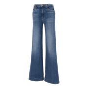 7 For All Mankind Modern Dojo Heritage Denim Flared Jeans Blue, Dam