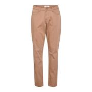 Cream Straight-Leg Twill Pant - Coco Fit Brown, Dam