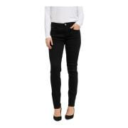 Cream Pitch Black Unwashed Straight Leg Jeans Black, Dam