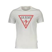 Guess Enkel Slim-Fit Tee med Logo White, Herr