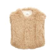 Isabel Marant Ecru Fleece Axelvadd Jacka Beige, Dam