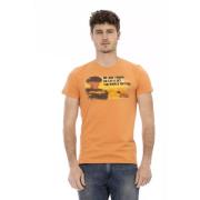 Trussardi Orange Bomullsblandning T-shirt med Snygg Fronttryck Orange,...