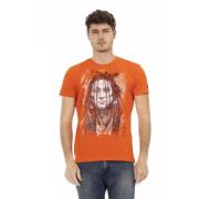 Trussardi Stiligt Orange Kortärmad T-shirt med Frontprint Orange, Herr