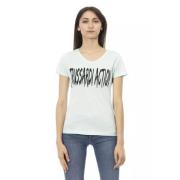 Trussardi Elegant Blå V-ringad T-shirt Blue, Dam