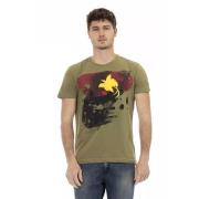 Trussardi Stiligt grnt kortrmad T-shirt med tryck Green, Herr