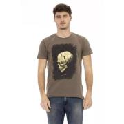 Trussardi Elegant brun T-shirt med unik tryck Brown, Herr