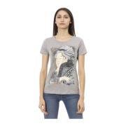 Trussardi Action T-shirt med fronttryck Gray, Dam