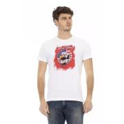 Trussardi Elegant vit kortärmad T-shirt med frontprint White, Herr