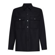 Jil Sander Svart Skjortjacka Spetskrage Black, Herr