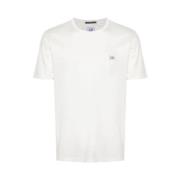 C.P. Company Logo Patch Jersey Crew Neck T-Shirt White, Herr