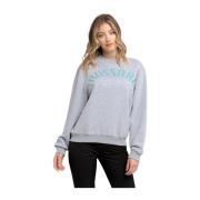 Trussardi Casual Rund Hals Oversized Sweatshirt Gray, Dam