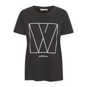 InWear Svart Logo T-shirt Isakayaiw Stil Black, Dam