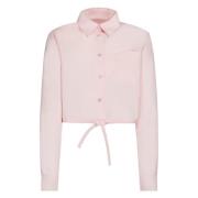 Marni Kort Ekologisk Bomull Poplin Skjorta Pink, Dam