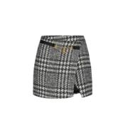 Elisabetta Franchi Tweed Omlottkjol Slim Fit Gray, Dam