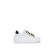 Nerogiardini Vita Läder Juvel Sneakers Platform White, Dam