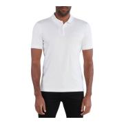 Calvin Klein Slät Bomull Logo Polo Skjorta White, Herr