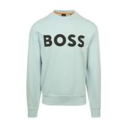 Hugo Boss Grundläggande Crewneck Sweatshirt för Män Green, Herr