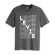 Levi's Avslappnad T-shirt med Strairstep Design Black, Herr