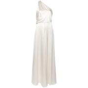 Max Mara Vit Enaxlad Sidensklänning White, Dam