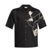 Alexander McQueen Svart Blommig Skjorta Black, Herr