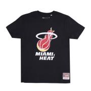 Mitchell & Ness Miami Heat Team Logo Tee Hardwood Classics Black, Herr