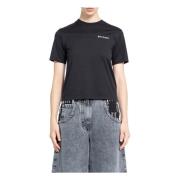 Palm Angels Logo Fitted Tee Svart Lila Black, Dam