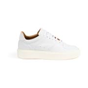 Testoni Retro Court Läder Sneaker White, Dam