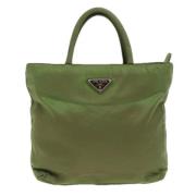 Prada Vintage Pre-owned Tyg prada-vskor Green, Dam