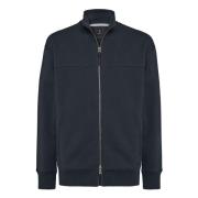 Boggi Milano Helslång dragkedja bomull mock polo hals sweatshirt Blue,...