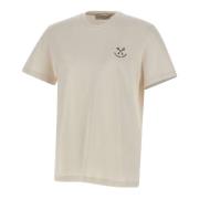 Golden Goose Logo Print Bomull T-shirt Kräm White, Herr