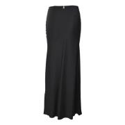 Patrizia Pepe Slim Fit Maxi Kjol Black, Dam