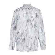 Marni Poplin Frost Skjorta Gray, Herr