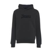 Herno Hoodie med logotryck och långa ärmar Black, Herr