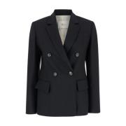 Tela Svart Ull Blazer Black, Dam