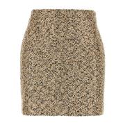 Alessandra Rich Färgglad Tweed Minikjol Brown, Dam