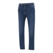 Incotex Mörkblå Stretch Denim Jeans Blue, Herr