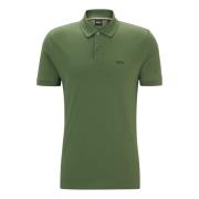 Boss Pique Polo Shirt Green, Herr