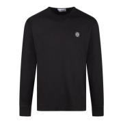 Stone Island Bomull Långärmad T-shirt Fw24 Black, Herr