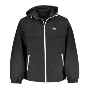 Tommy Hilfiger Sportig Huva Jacka Svart Polyester Logo Black, Herr