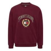 Tommy Hilfiger Bordeaux Bomullströja Ikonisk Emblem Red, Herr