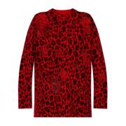 Versace Leopard Print Sweater Red, Dam